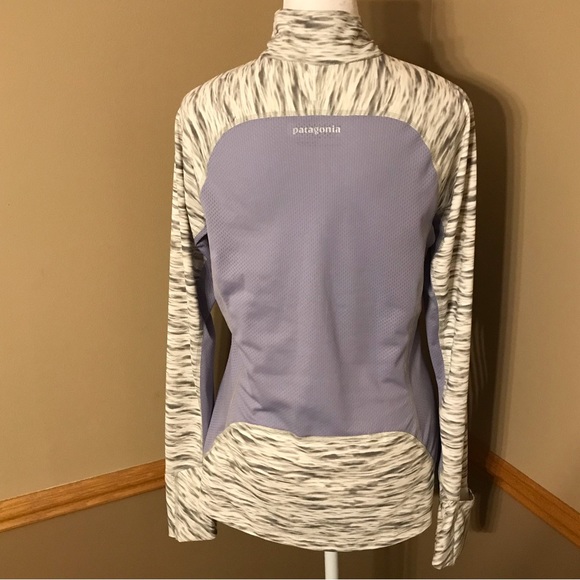 PATAGONIA White Gray Lavender All Weather 1/2 Zip Base Layer Top Size Small. - Picture 6 of 10